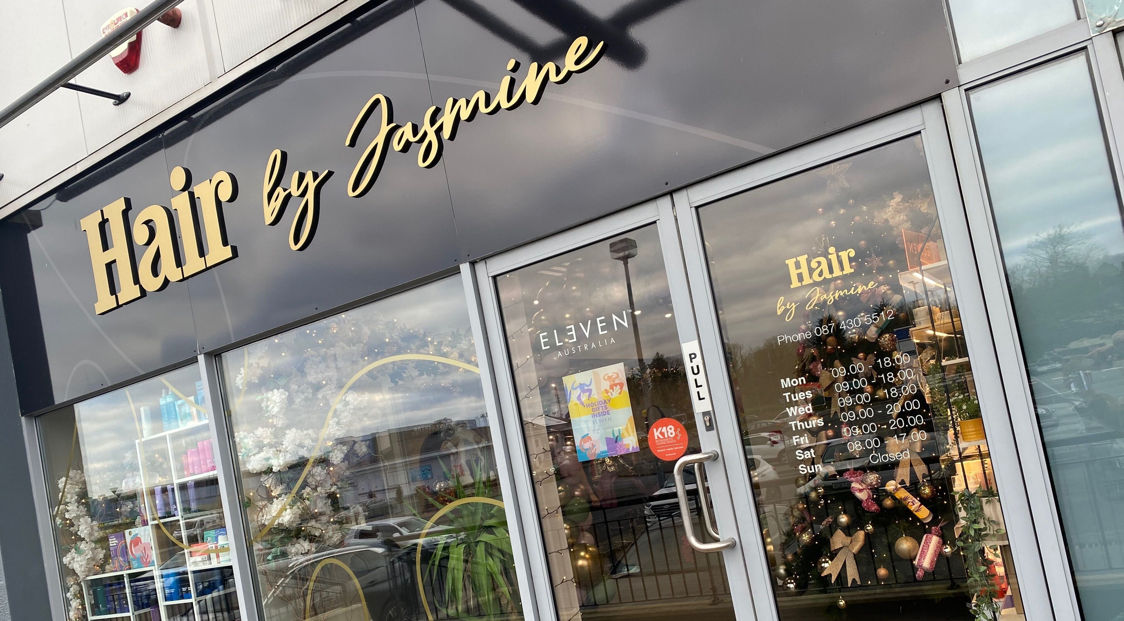 Front view of Hair by Jasmine in Carrick-On-Shannon, Roscommon, IE, showcasing elegant branding.