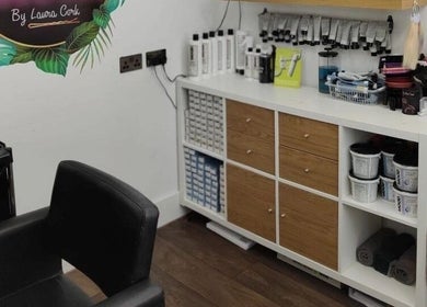 Inside Hair at Hampton in Church Crookham, England, featuring salon equipment and a sleek chair.