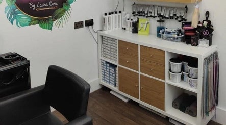Inside Hair at Hampton in Church Crookham, England, featuring salon equipment and a sleek chair.