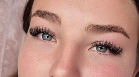 Close-up of expertly applied eyelash extensions at Lottie's Place, Rochedale South, Queensland, AU.