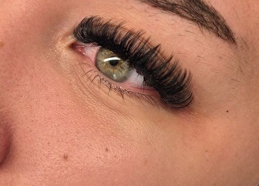 Close-up of eye with voluminous lashes at Lottie's Place - Loganlea, Loganlea, Queensland, AU.