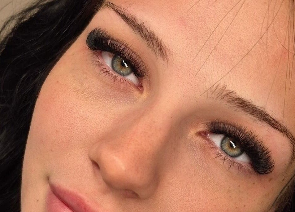 Close-up of elegant eyelash extensions at Lottie's Place - Loganlea, Loganlea, Queensland, AU.