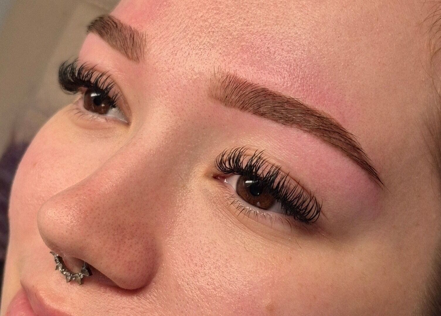 Enhanced eyelashes and brows at Lottie's Place - Loganlea, Loganlea, Queensland, AU.