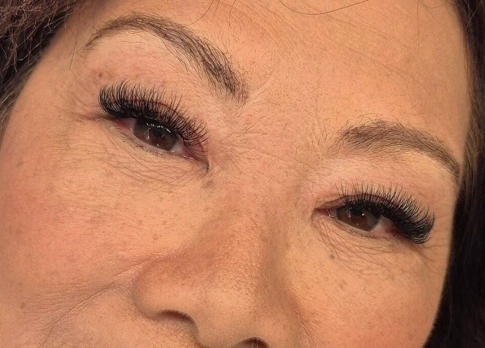 Close-up of eyelash extensions at Lottie's Place - Loganlea, Loganlea, Queensland, AU.