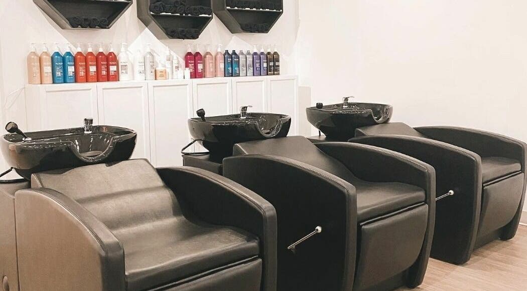 Modern wash stations at Hair Connection Cambridge, Cambridge, Ontario, CA. Stylish and comfortable salon setting.
