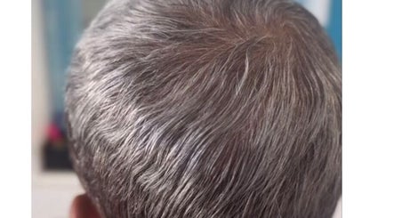 Close-up of gray hair at Nspyre in Bridgetown, Christ Church, BB, showcasing natural texture and color.
