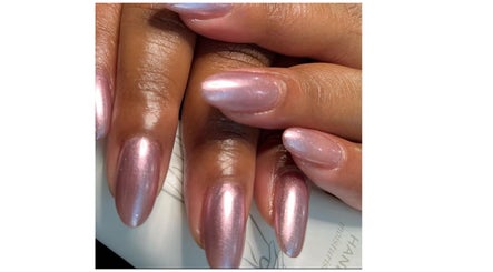 Stunning pink manicure at Nspyre, Bridgetown, Christ Church, BB, showcasing elegant shine and style.