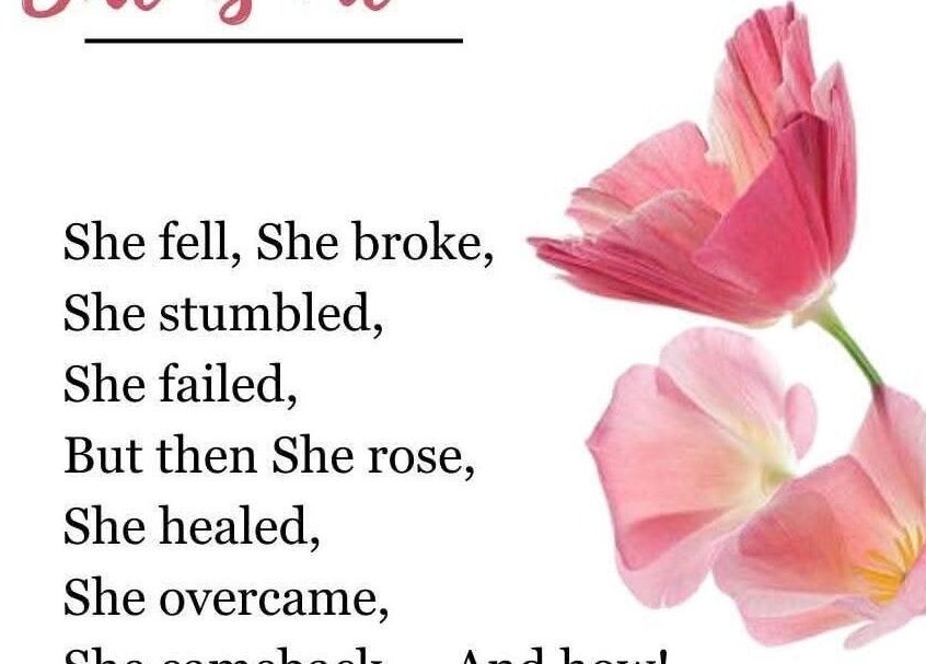 Inspirerende tekst en roze bloemen in WaXaholic, Paramaribo, Paramaribo, SR.