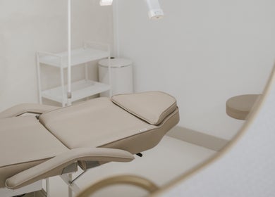 Relaxing spa treatment room at Beauty Lane Tamworth, New South Wales, AU, featuring a comfortable beige table.