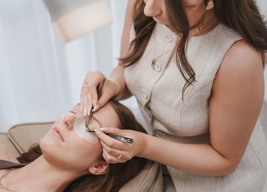 A client receives a relaxing lash treatment at Beauty Lane Tamworth, New South Wales, AU.