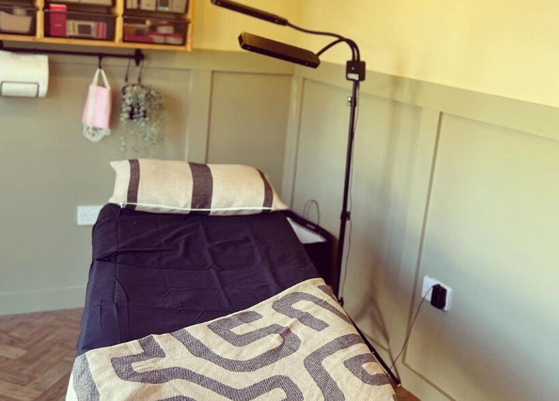 Calm therapy bed setup at Dollface Beauty by Beth, Lostock Hall, England, GB, offering a soothing experience.