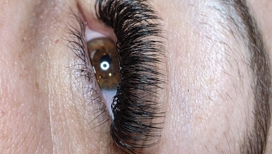 Close-up of eyelash extensions at Claire'ity Care, Blackfalds, Alberta, CA.