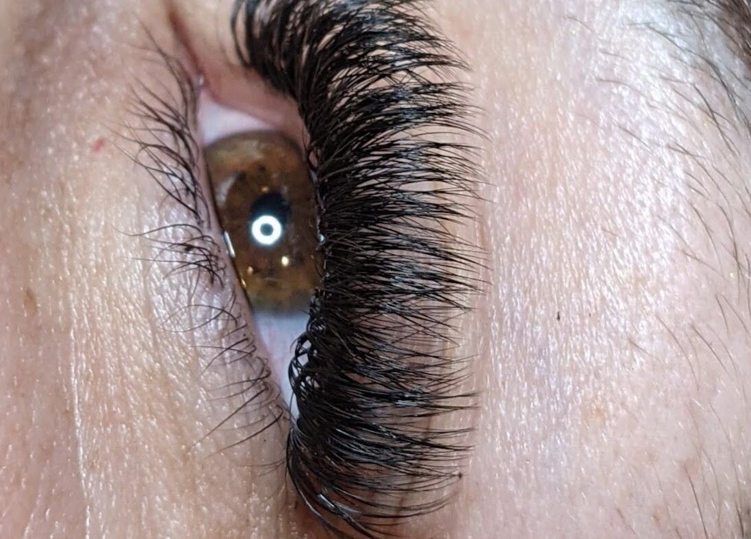 Close-up of eyelash extensions at Claire'ity Care, Blackfalds, Alberta, CA.