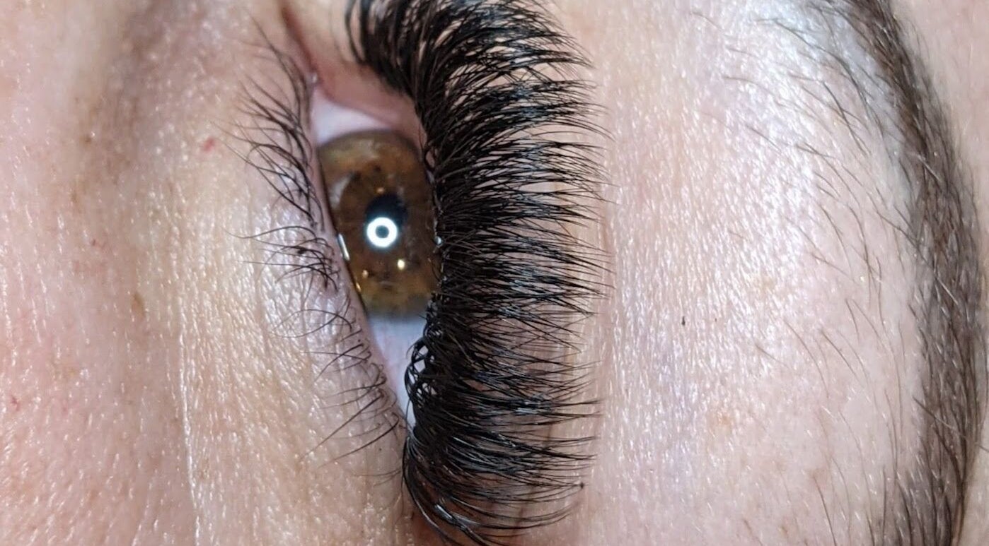 Close-up of eyelash extensions at Claire'ity Care, Blackfalds, Alberta, CA.