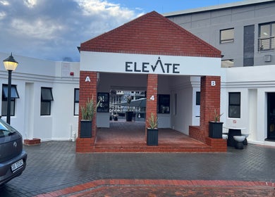 Entrance of Anthea Hairstylist in Stellenbosch, Western Cape, ZA with modern architecture.