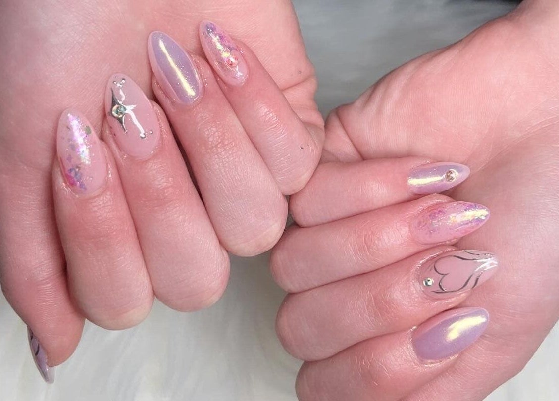 Detailed pink nail art at Pedi N Nails - Hespeler Cambridge, Cambridge, Ontario, CA. Perfect for beauty enthusiasts.