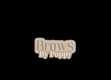 Brows By Poppy logo in elegant font, located in Brentwood, England, GB.