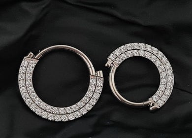 Elegant crystal hoop earrings from Empress Piercing Cardiff, located in Cardiff, Wales, GB.