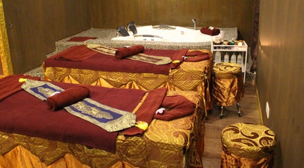 Relaxing massage room at Siam Wellness Centre and Family Spa, Cheras, Selangor, MY with luxurious decor.