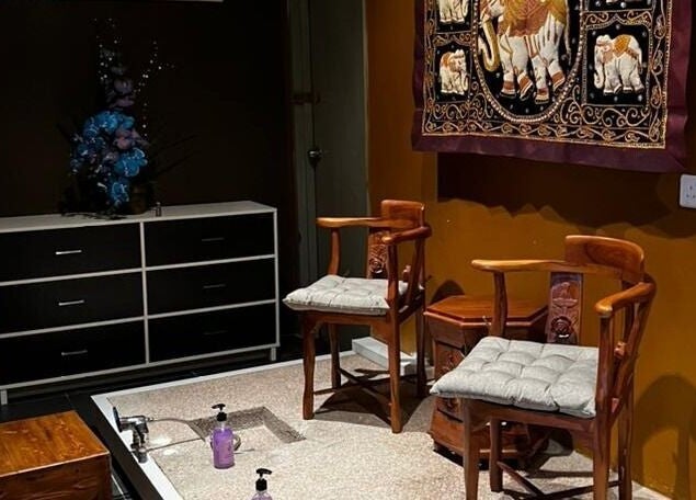 Elegant foot spa chairs at Siam Wellness Centre and Beauty Spa, Kota Kinabalu, Sabah, MY.