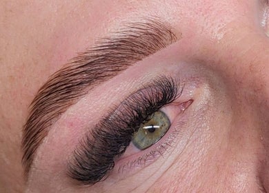 Close-up of expertly shaped brows at Nicola Battle - The Little Brow Room, Scarborough, England, GB.