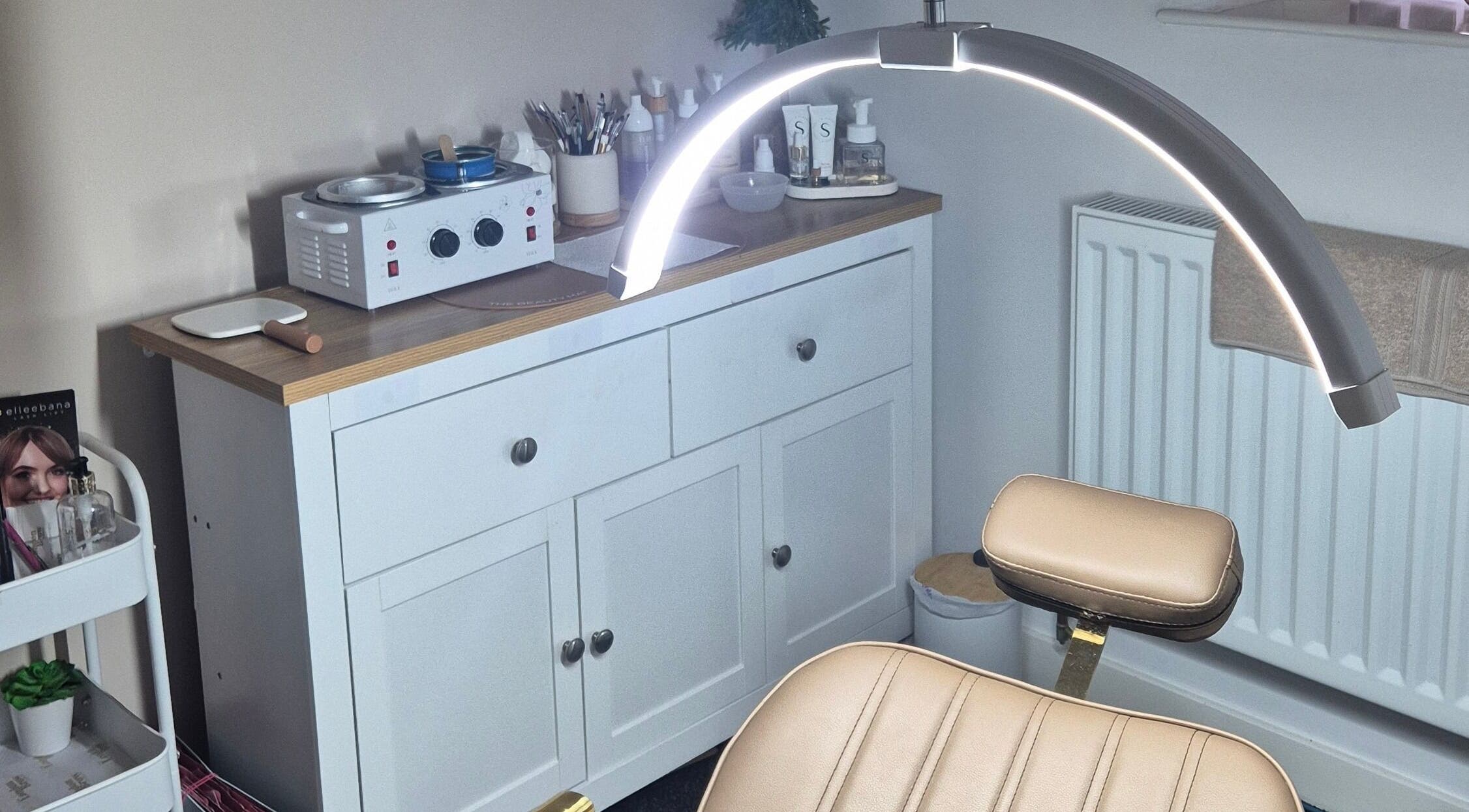 Cozy beauty station at Nicola Battle - The Little Brow Room, Scarborough, England, GB, featuring a chic setup.