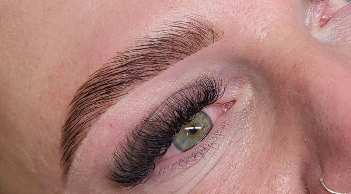 Detailed lash and brow artistry at Nicola Battle - The Little Brow Room, Scarborough, England, GB.