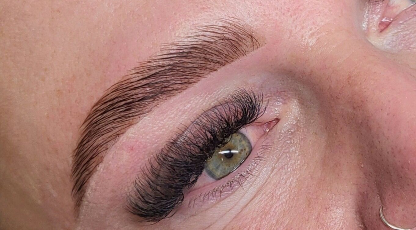 Detailed lash and brow artistry at Nicola Battle - The Little Brow Room, Scarborough, England, GB.