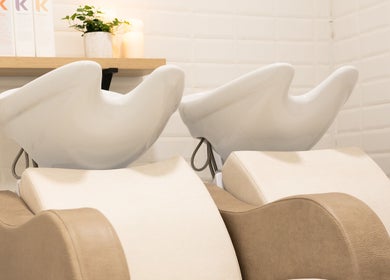 Elegant salon wash stations at FMN Studio in Mungret Village, County Limerick, IE.