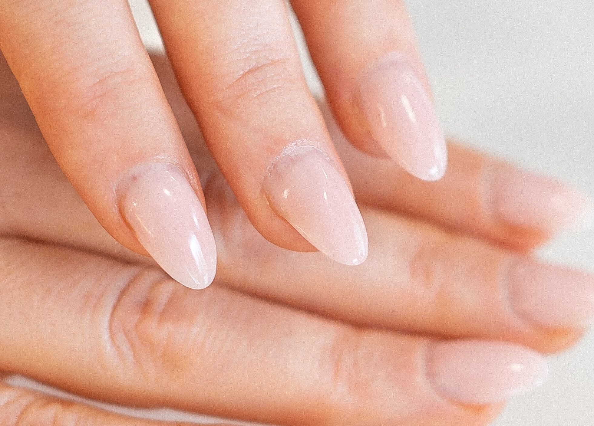 Close-up of manicured nails at FMN Studio, Mungret Village, County Limerick, IE. Showcasing a glossy finish.