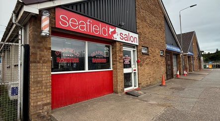 Roxanne Hair at Seafield Salon exterior in Inverness, Scotland, GB features distinct signage.