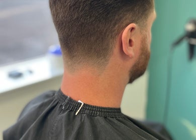 Close-up of a fresh haircut at Travis Manning Hair Consultant, Great Yarmouth, England, GB.