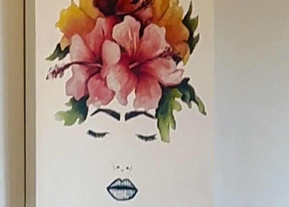 Artistic floral head portrait at LadyFace, Rancho Cucamonga, California, US.