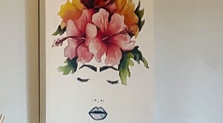 Artistic floral head portrait at LadyFace, Rancho Cucamonga, California, US.