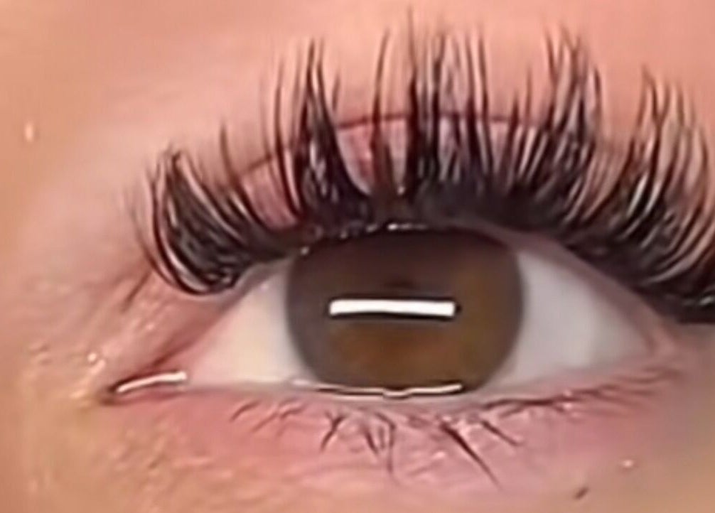 Close-up of elegant eyelash extensions at LadyFace, Rancho Cucamonga, California, US.