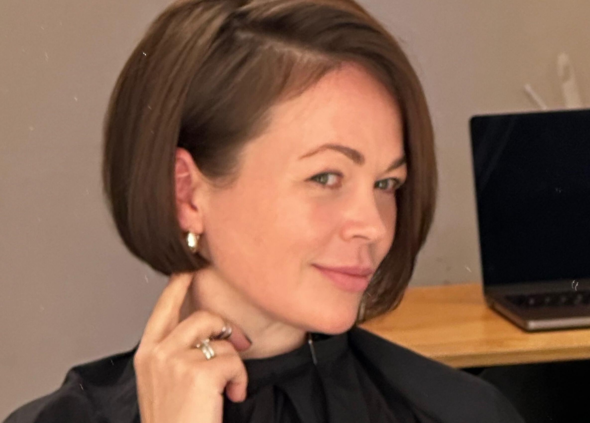 Woman with a stylish bob at David Nukri, Frederiksberg, Denmark, DK