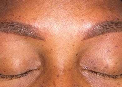 Beautifully sculpted eyebrows at Infinite Browtential in Birmingham, England, GB.