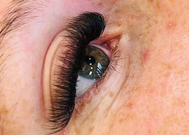 Close-up of extended lashes at Nails and Beauty By Lauren Cowan, Ayr, Scotland, GB.