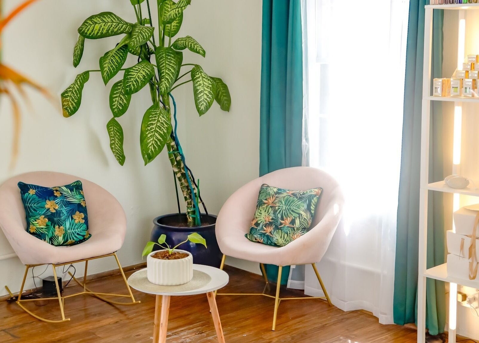 Cozy chairs and lush decor at Lacquered Lounge, Town Of St. George, St. George's Parish, BM.