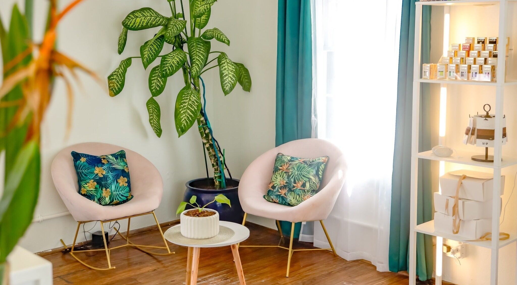 Cozy chairs and lush decor at Lacquered Lounge, Town Of St. George, St. George's Parish, BM.