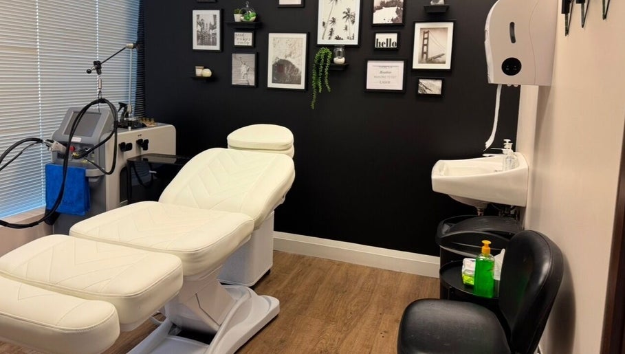 Modern treatment room at NU Med Clinic and MediSpa, Toronto, Ontario, CA with sleek equipment and decor.