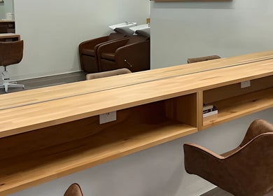 Spacious, modern styling stations at Melt Salon Collective, Nelson Bay, New South Wales, AU.