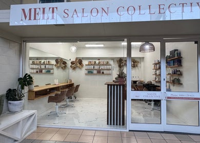 Exterior of Melt Salon Collective at Nelson Bay, New South Wales, AU, showcasing a modern and inviting design.