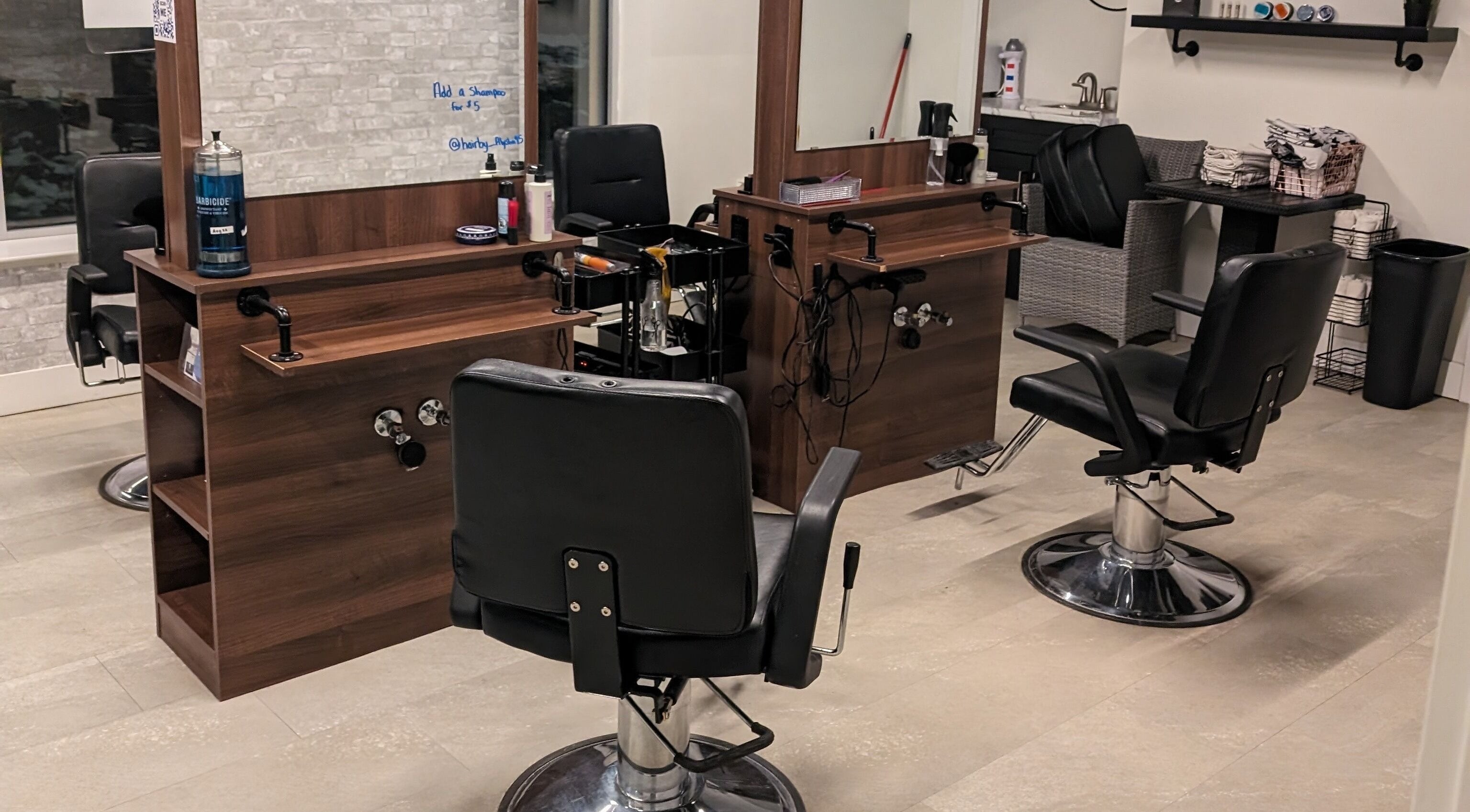 Elegant salon setup at Shear Amazement and Luminous Spa Inc. in Kitchener, Ontario, CA.