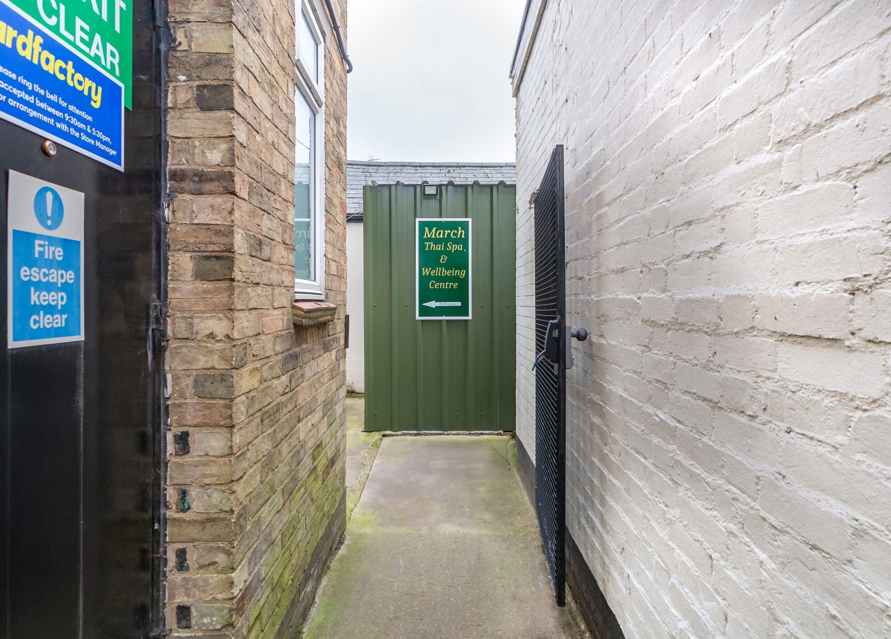 Entrance to Thai Spa & Clinic in March, England, GB with a welcoming pathway.