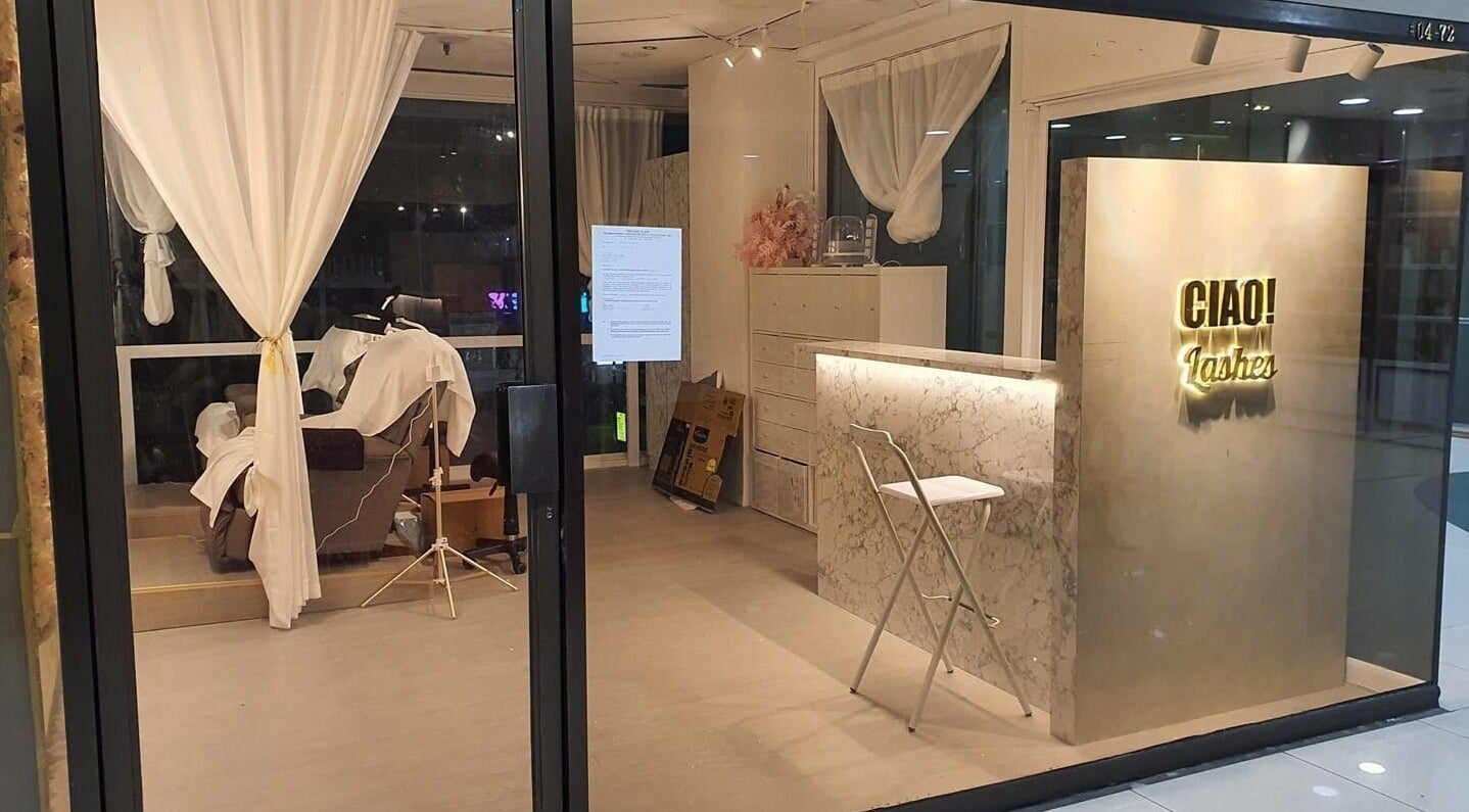 Stylish Ciao Lashes beauty venue with chic interior in Singapore, Singapore, SG, featuring a modern reception area.