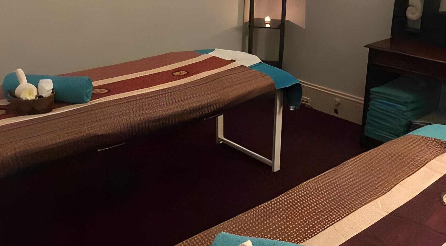 Calm massage room at Amy Thai Massage, Melbourne, Victoria, AU, featuring a serene ambiance with a massage table.