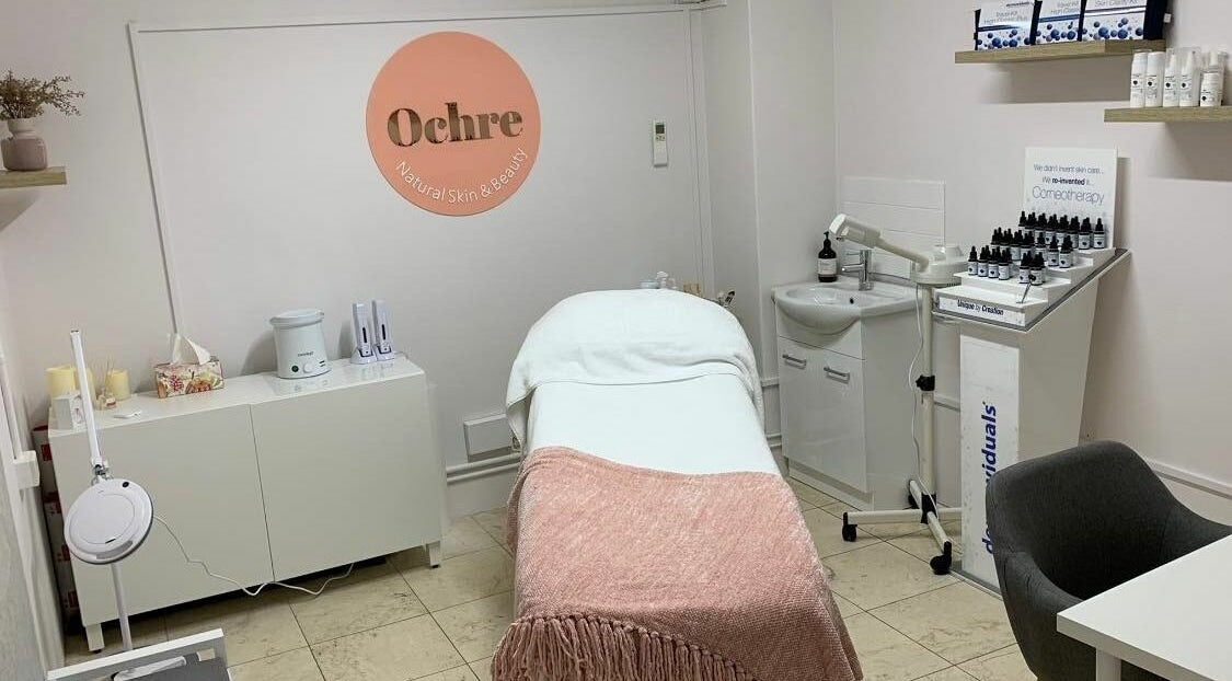 Ochre Natural Skin and Beauty treatment room in Manly, New South Wales, AU. Elegant and inviting wellness space.