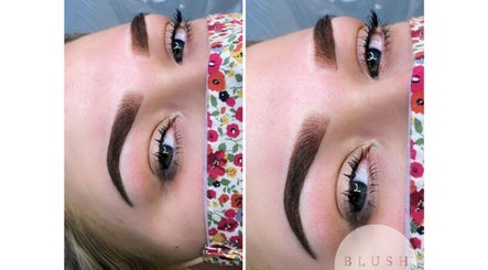 Detailed close-up of expertly shaped brows at A.R.C.H, Lancaster, England, GB showcasing beauty services.