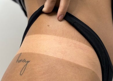 Visible tan lines highlight skin at Brown Sugar Rozelle, Rozelle, New South Wales, AU.
